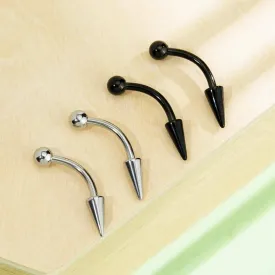 16G 4PCS Spike and Ball Curved Eyebrow Barbell