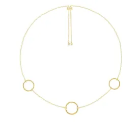 3-Hoop Adjustable Necklace - Yellow Silver