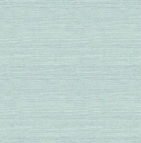 Agave Aqua Faux Grasscloth Wallpaper