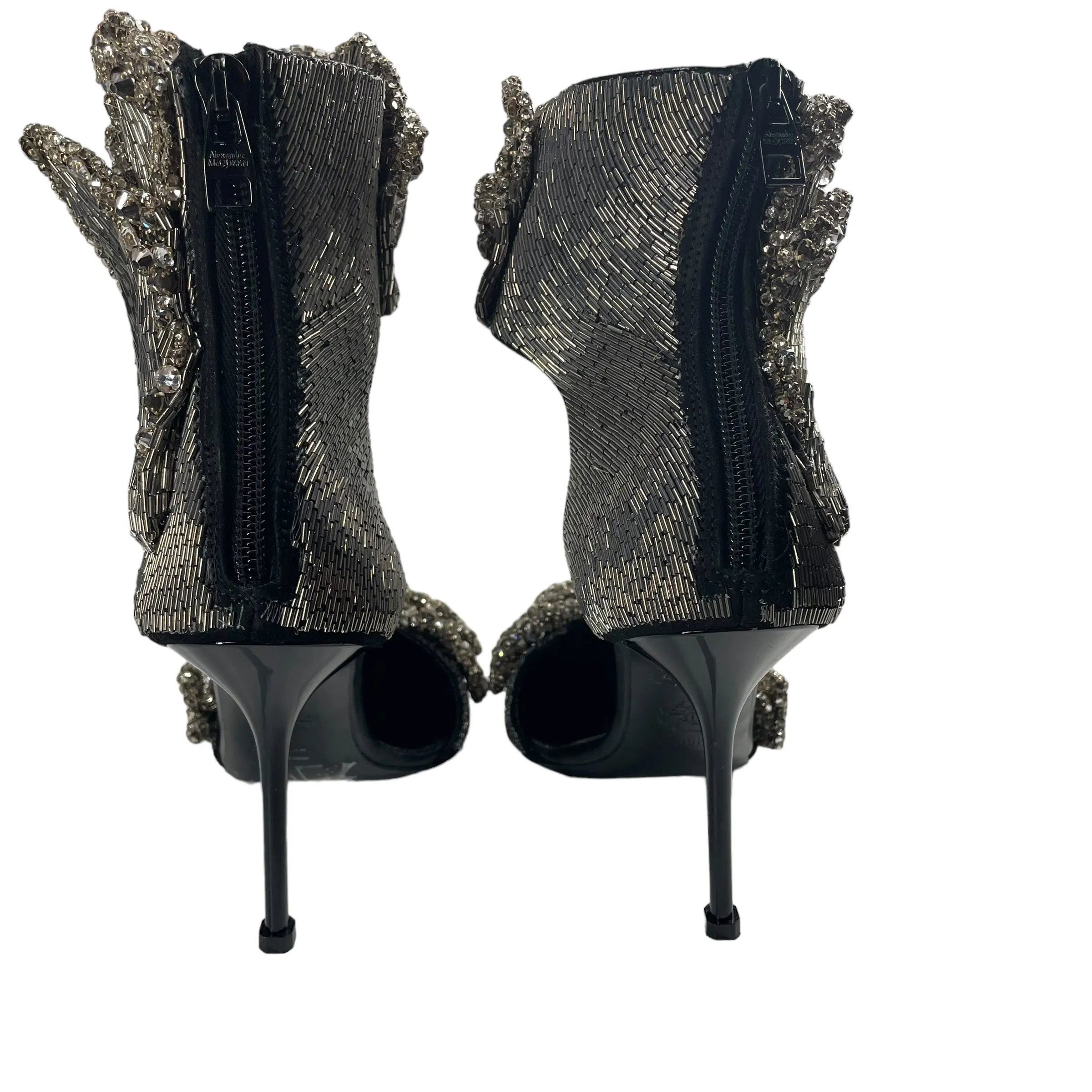 Alexander McQueen/Heels/EU 38.5/SLV/GLITTER & GEMS ON FRONT