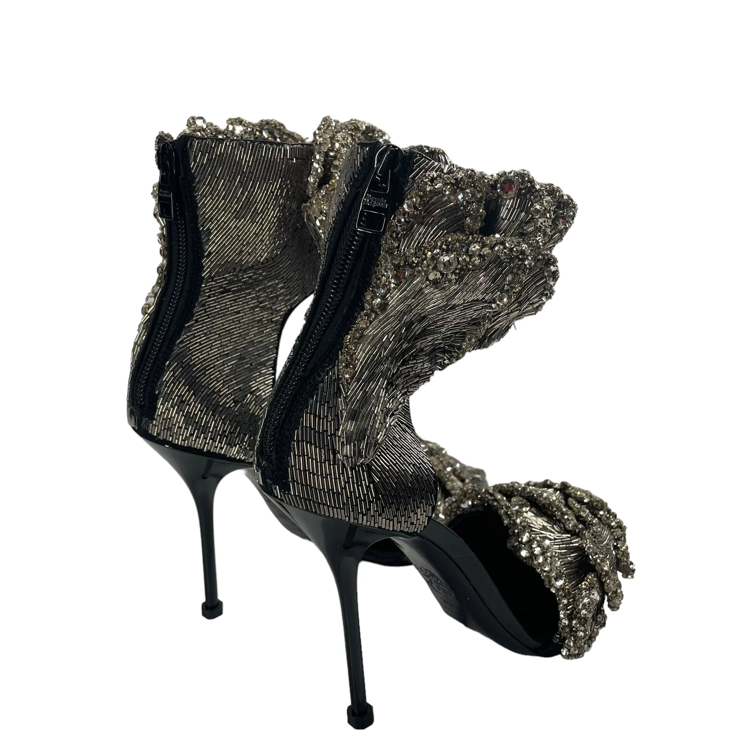 Alexander McQueen/Heels/EU 38.5/SLV/GLITTER & GEMS ON FRONT