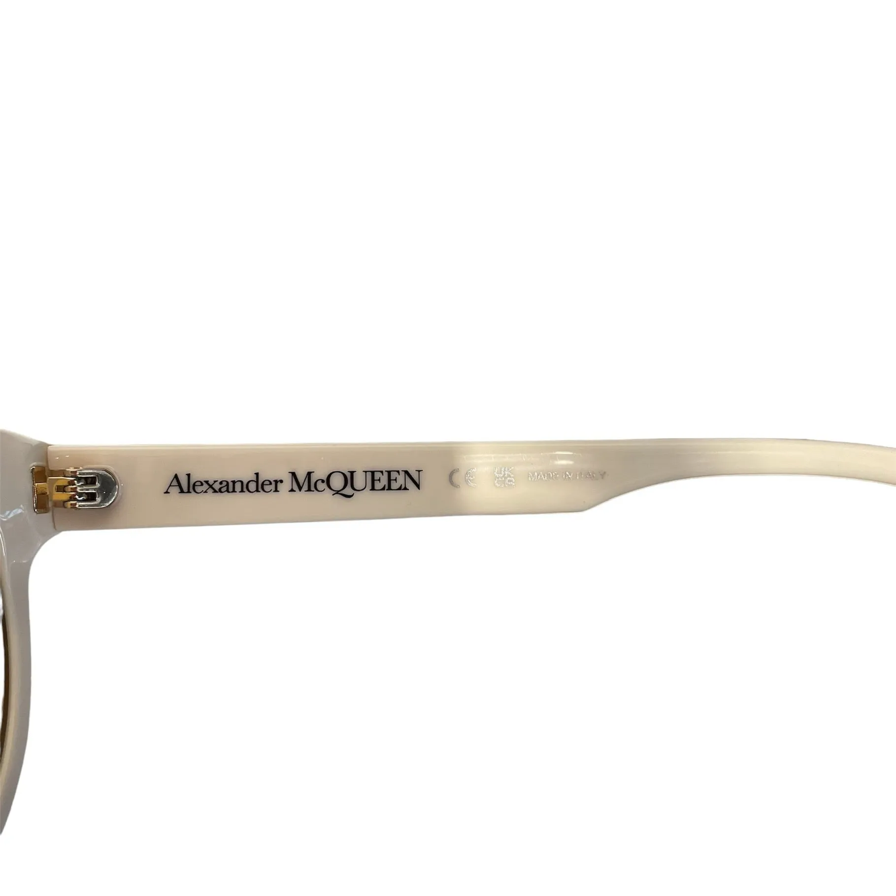 Alexander McQueen/Sunglasses/Graphic/Celluloid/WHT/Yellow tint AM0349SA