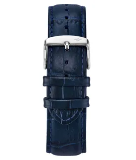 Alligator Embossed Blue Leather 22mm Strap