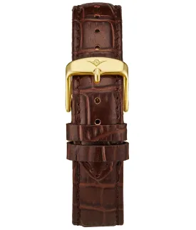 Alligator Embossed Brown Leather 20mm Strap