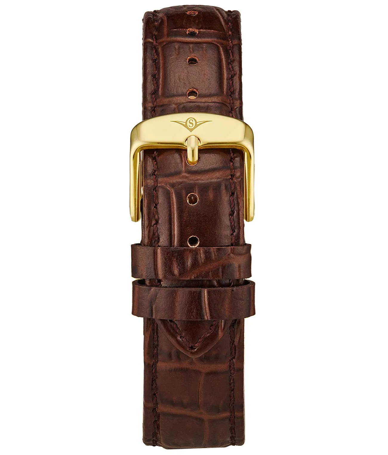 Alligator Embossed Brown Leather 20mm Strap