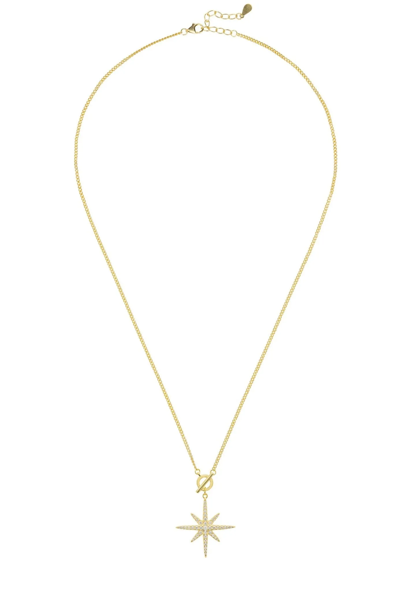 Altair Star Burst Lariat Necklace Gold