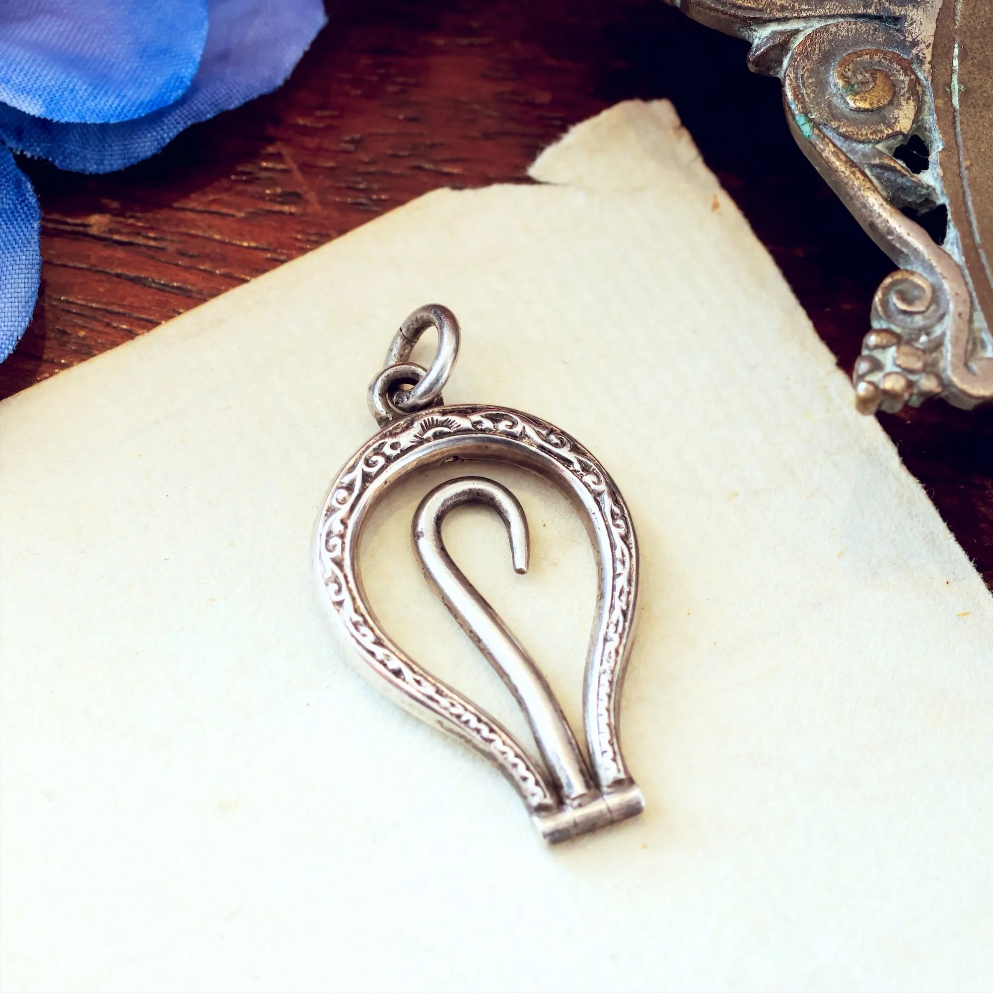 Antique Date 1899 Silver Button Hook