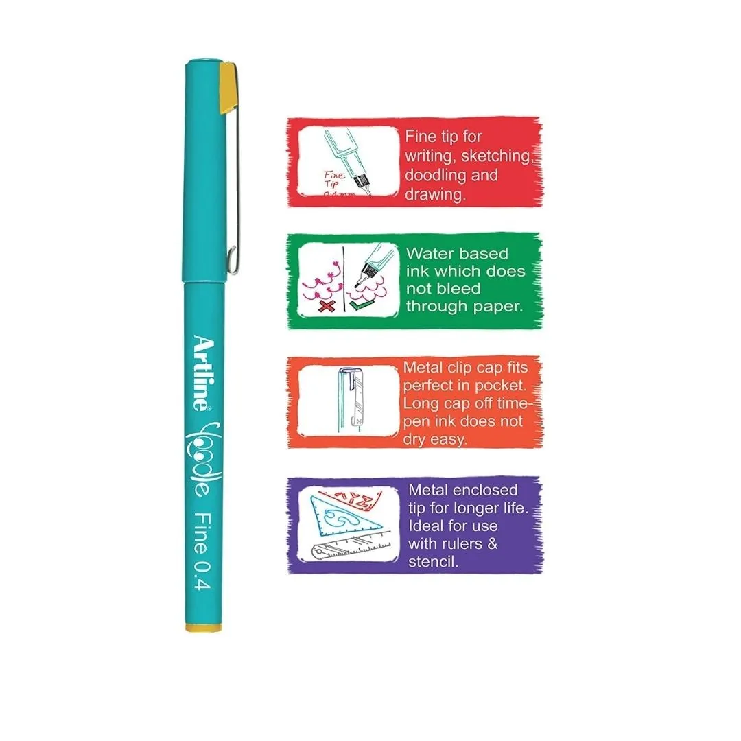 Artline Yoodle Fine Line Pens 0.4 mm