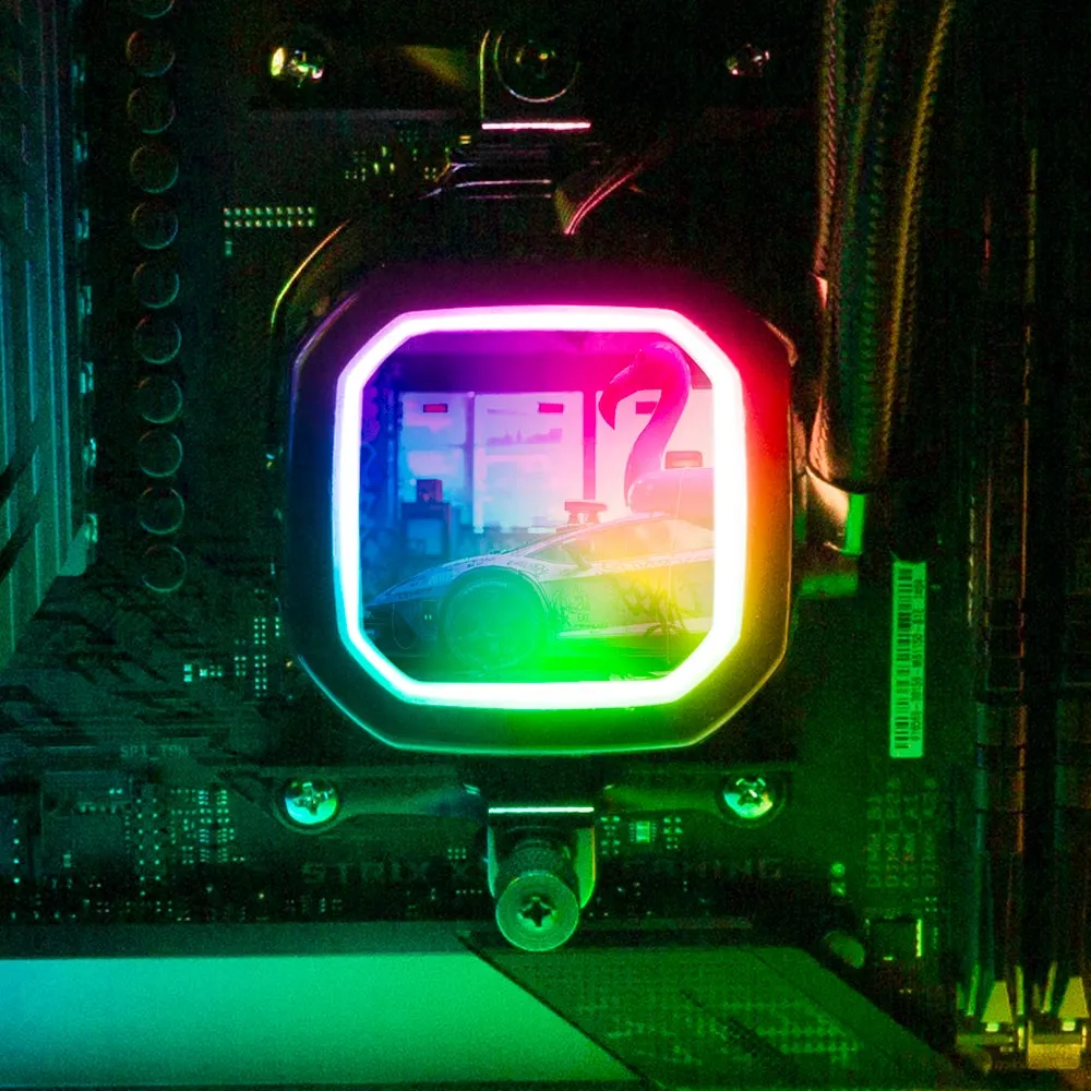 Bad Flamingo 2 AIO Cover for Corsair RGB Hydro Platinum and Pro Series (H100i, H115i, H150i, H100X, XT, X, SE, H60)