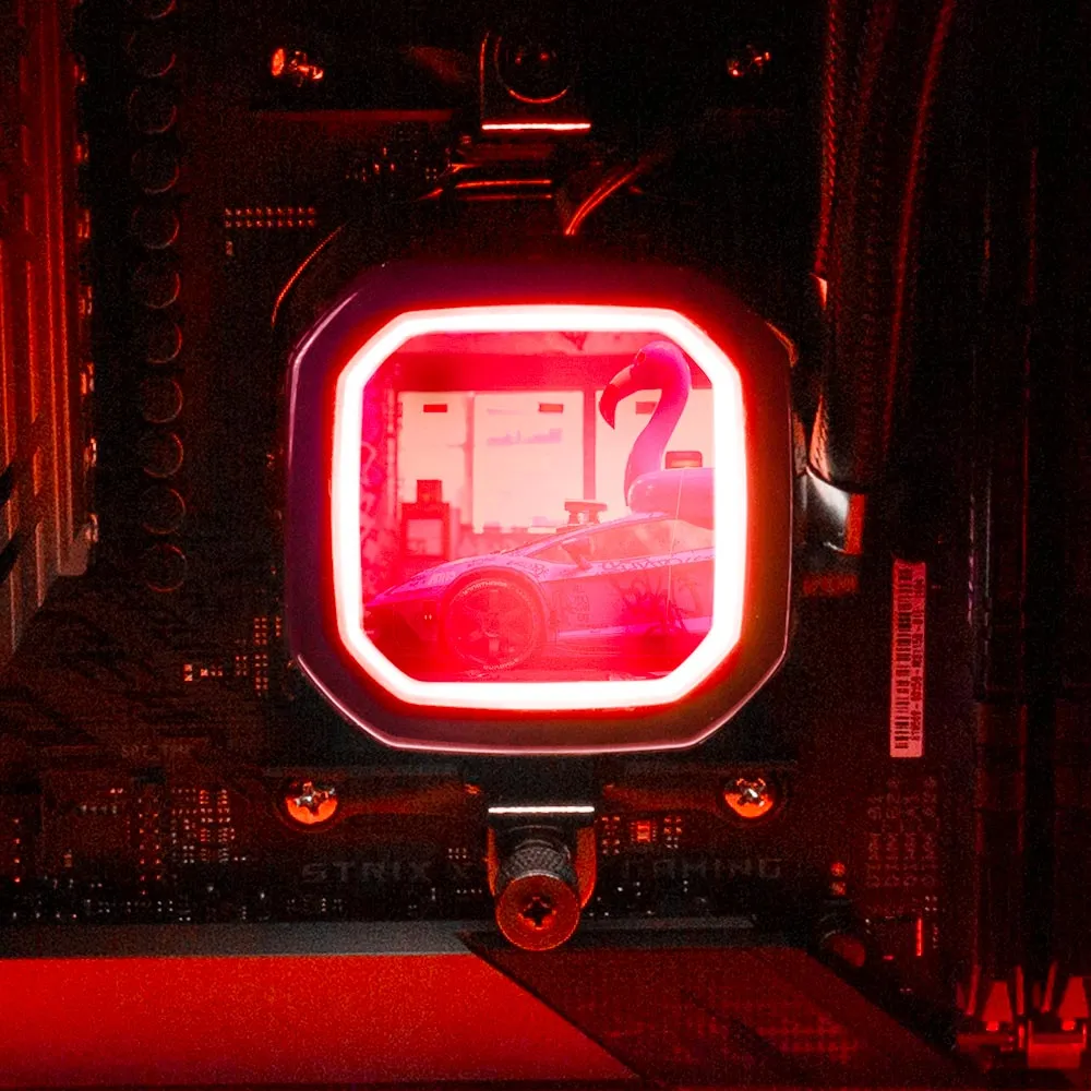 Bad Flamingo 2 AIO Cover for Corsair RGB Hydro Platinum and Pro Series (H100i, H115i, H150i, H100X, XT, X, SE, H60)