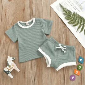 Basic Short Sleeved Top With Shorts