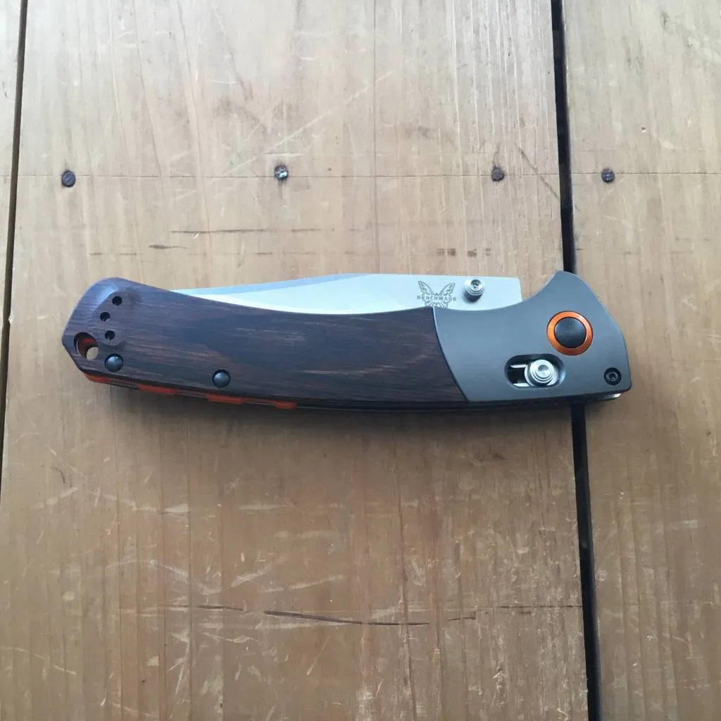 Benchmade 15080-2 Crooked River Clip Point CPM-S30V AXIS Lock Stabilized Wood Handle