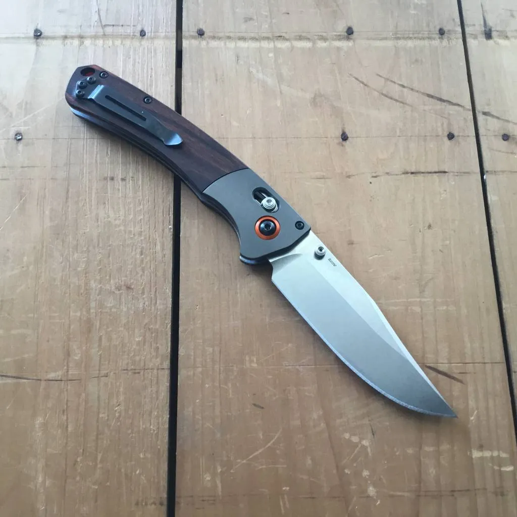 Benchmade 15080-2 Crooked River Clip Point CPM-S30V AXIS Lock Stabilized Wood Handle