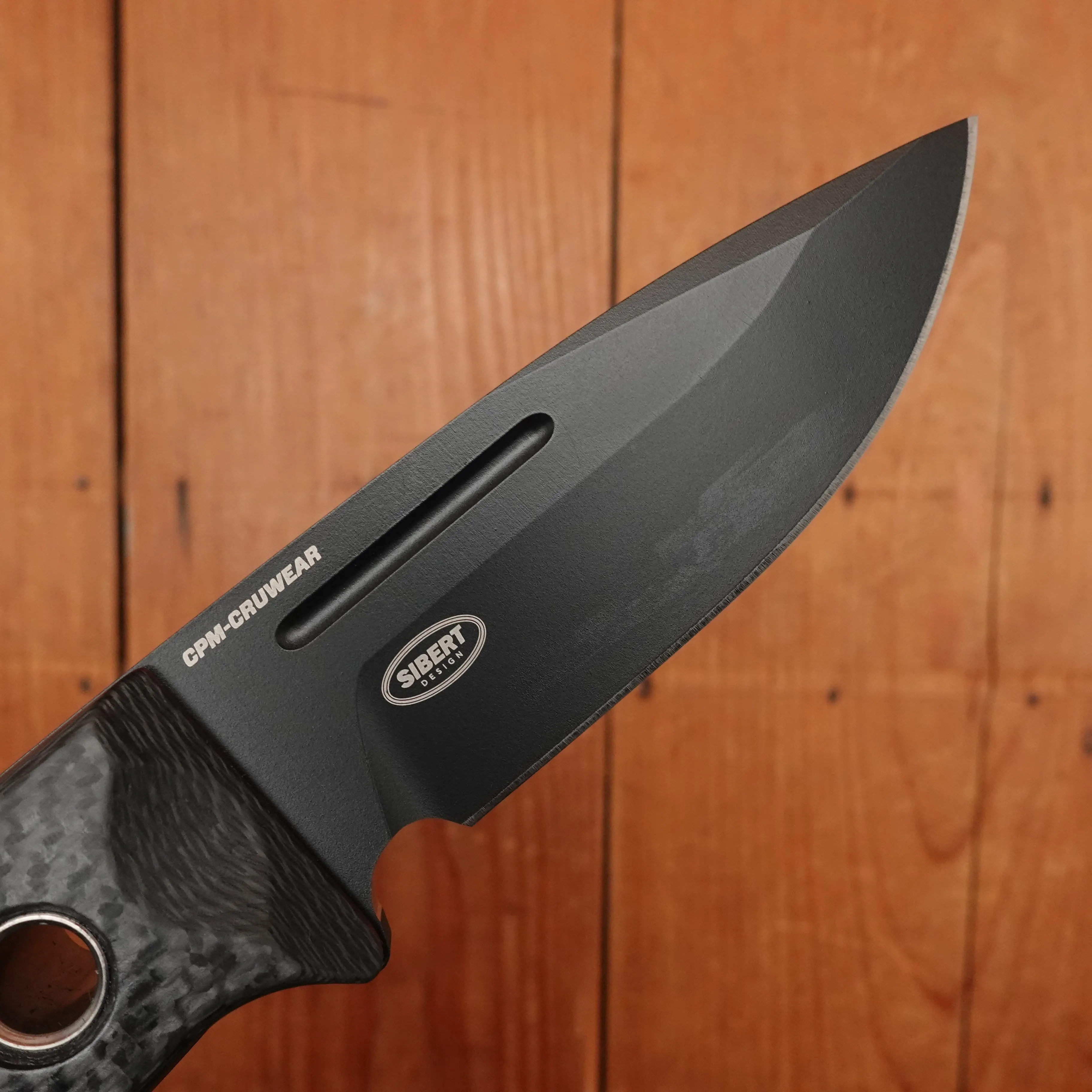 Benchmade 165BK Mini Bushcrafter 3.4" Drop Point CPM-Cruwear Super Strong Tool Steel Fixed Blade Carbon Fiber Handle with Sheath