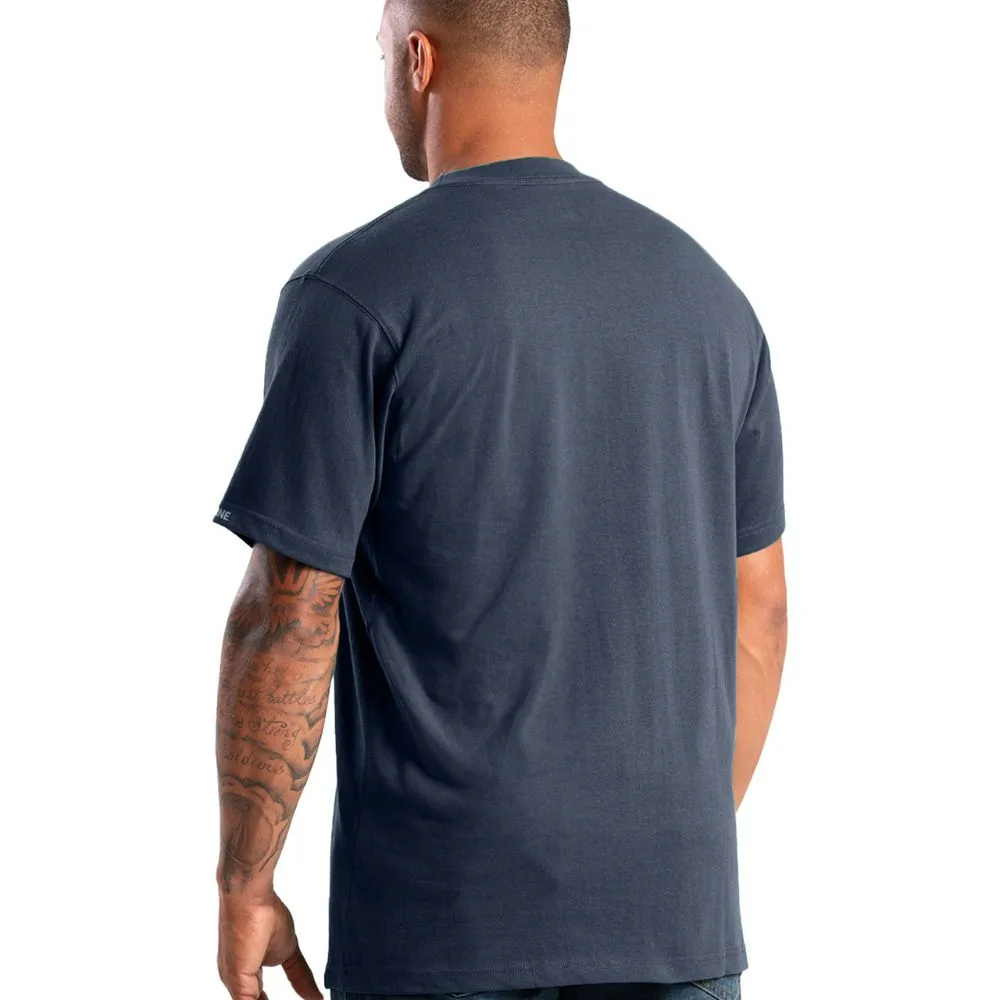 Berne Men's Heavyweight Short Sleeve Pocket Work Shirt BSM71 - Navy
