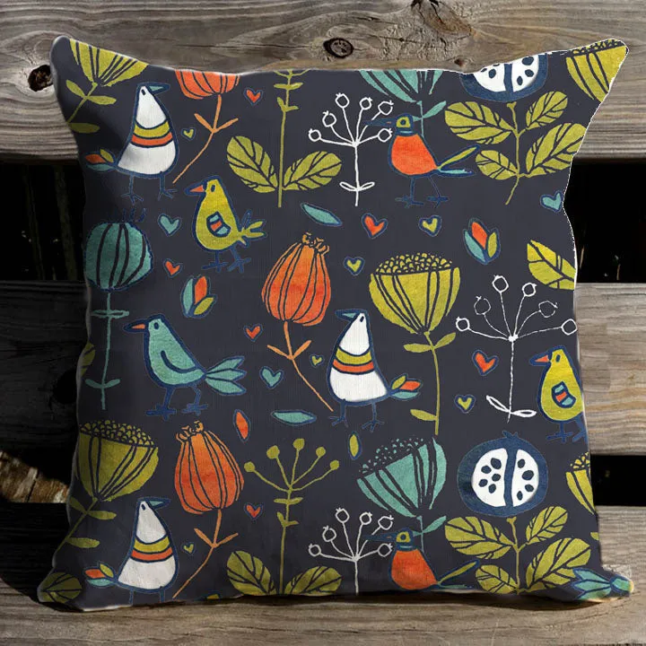 Bird Strutting Outdoor Pillow