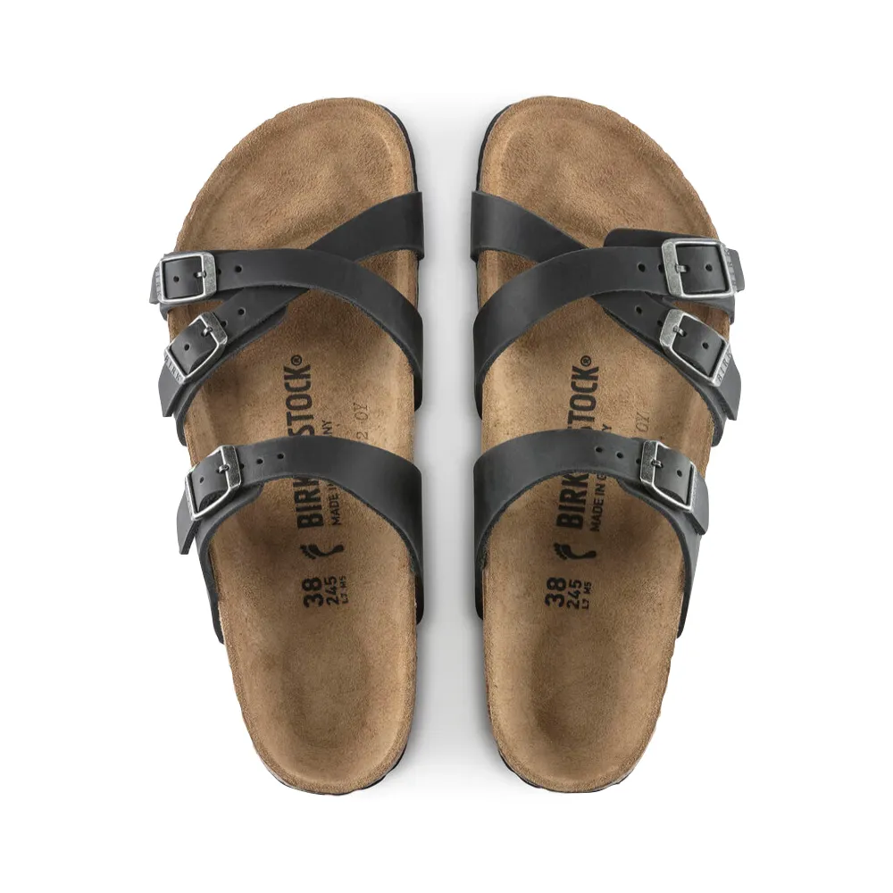 Birkenstock Women's Franca Oiled Leather Sandal in Black