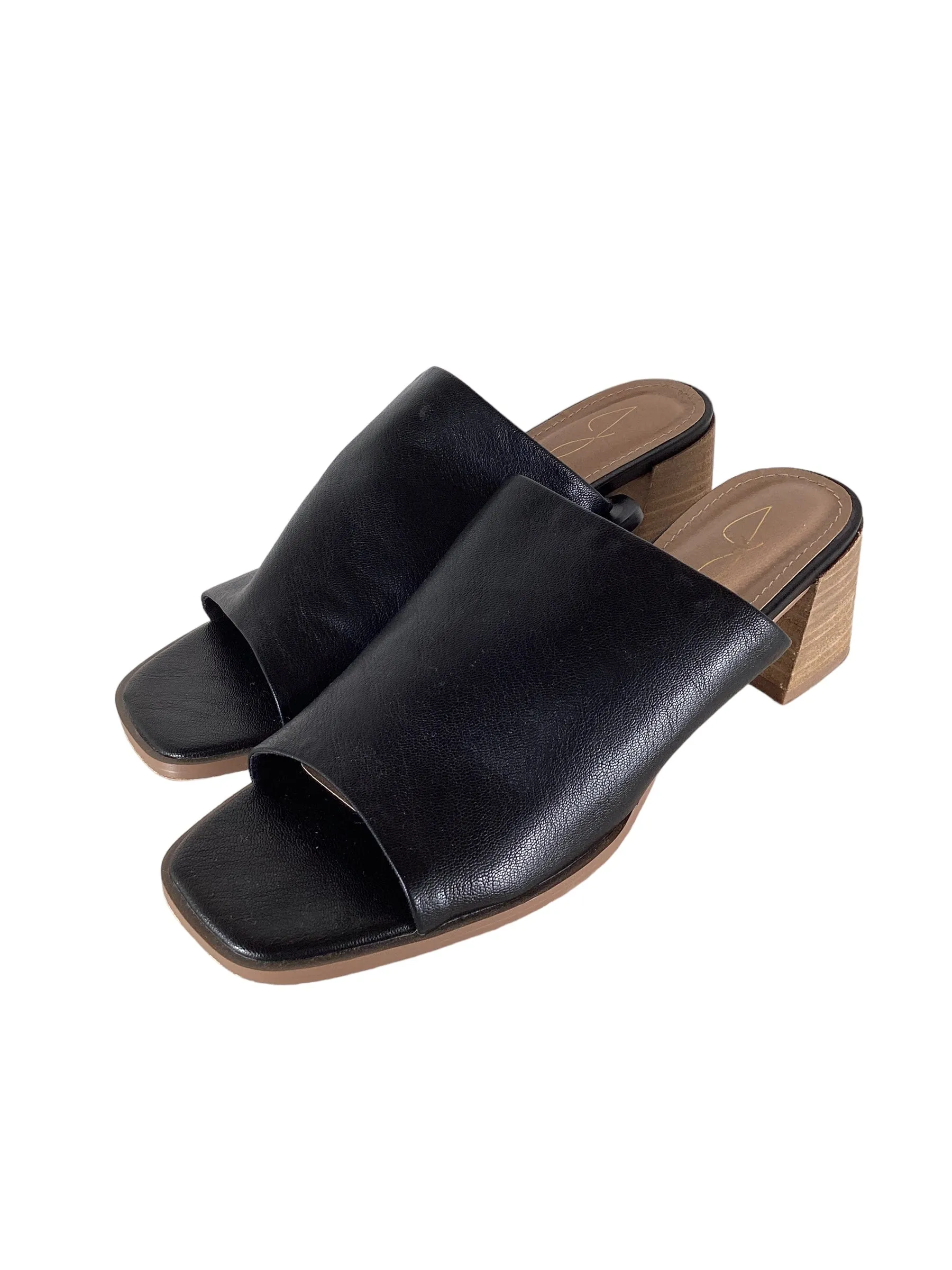Black Sandals Heels Block Joie, Size 7.5