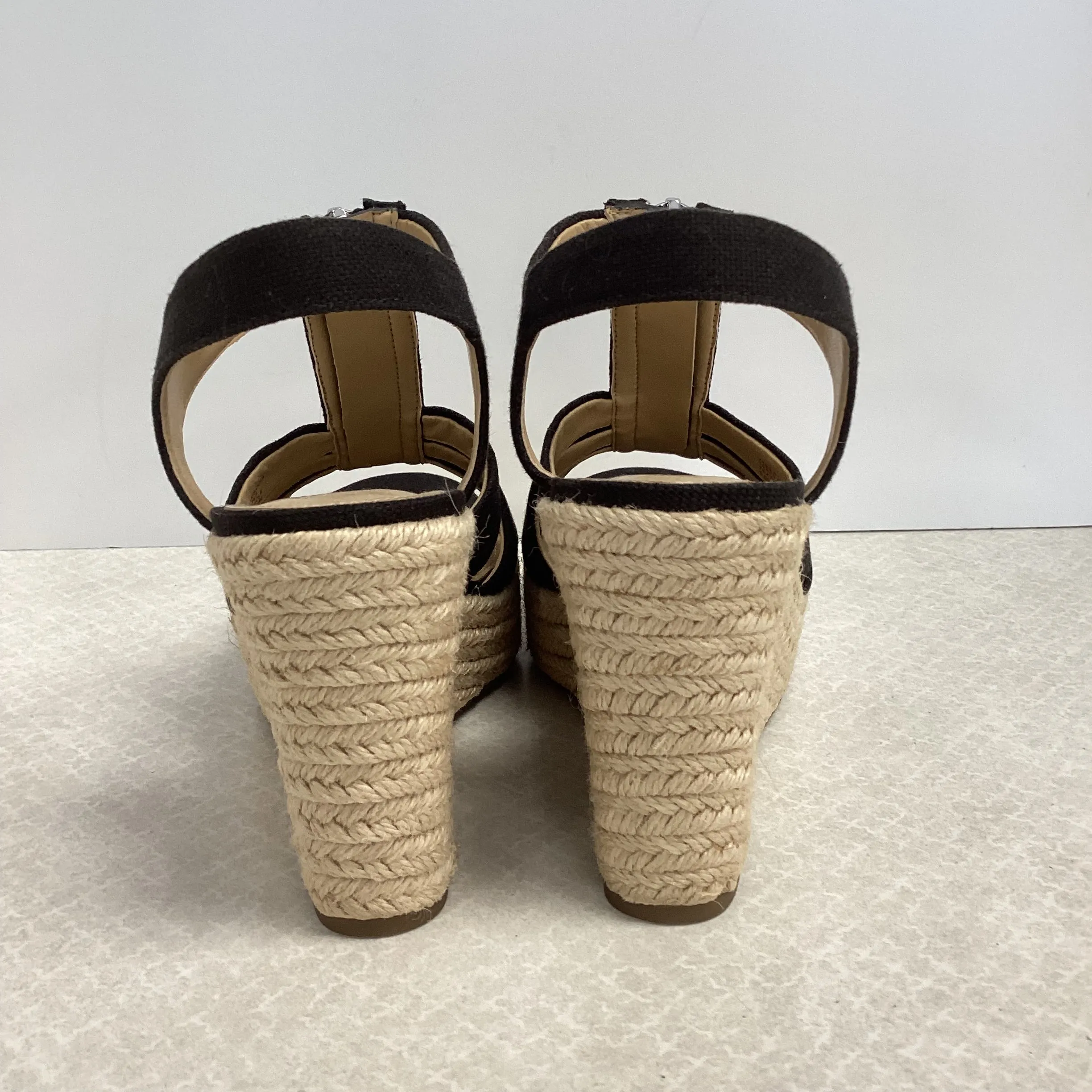 Black Sandals Heels Wedge Michael By Michael Kors, Size 5.5