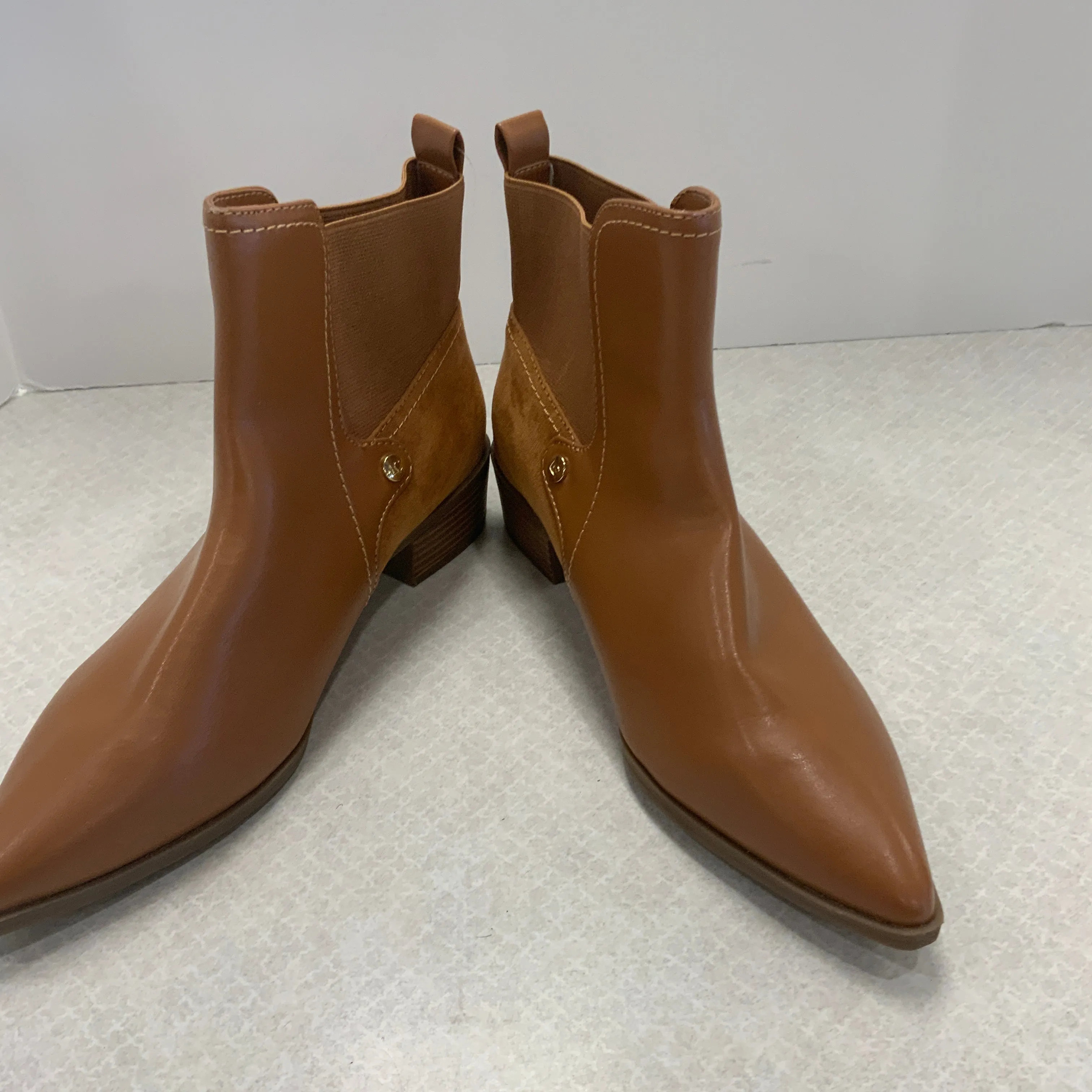 Boots Ankle Heels By Liz Claiborne In Brown, Size: 8.5