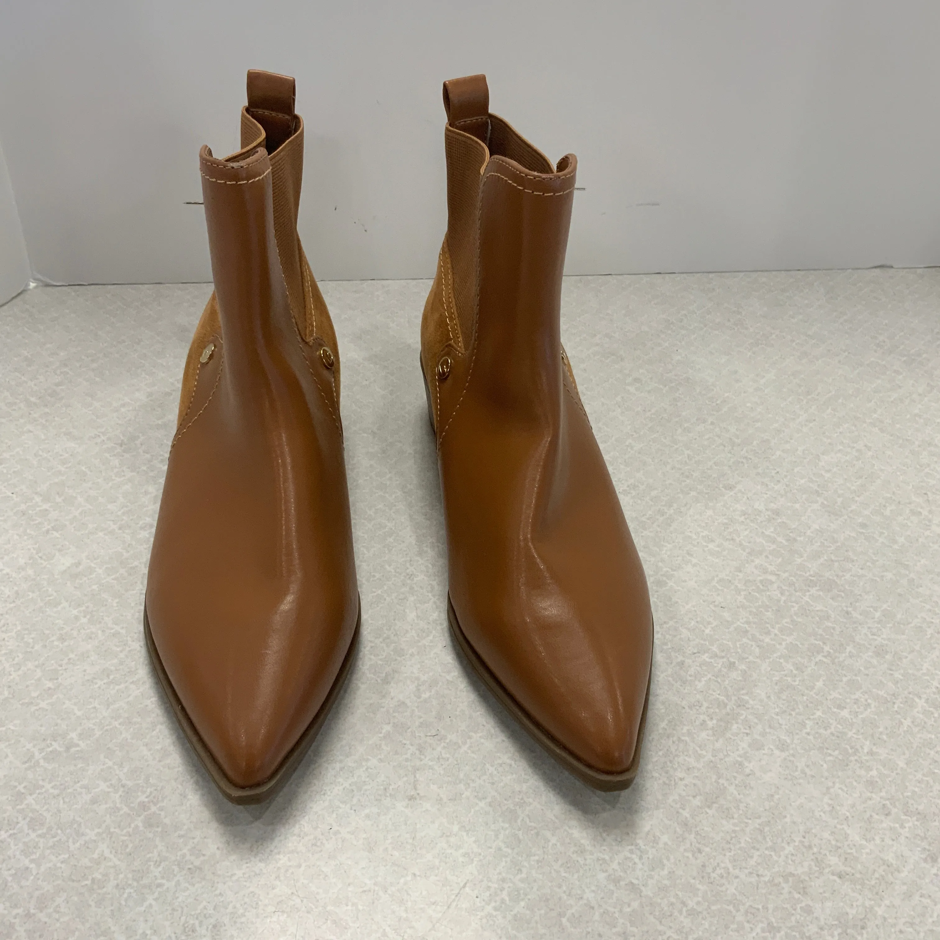 Boots Ankle Heels By Liz Claiborne In Brown, Size: 8.5