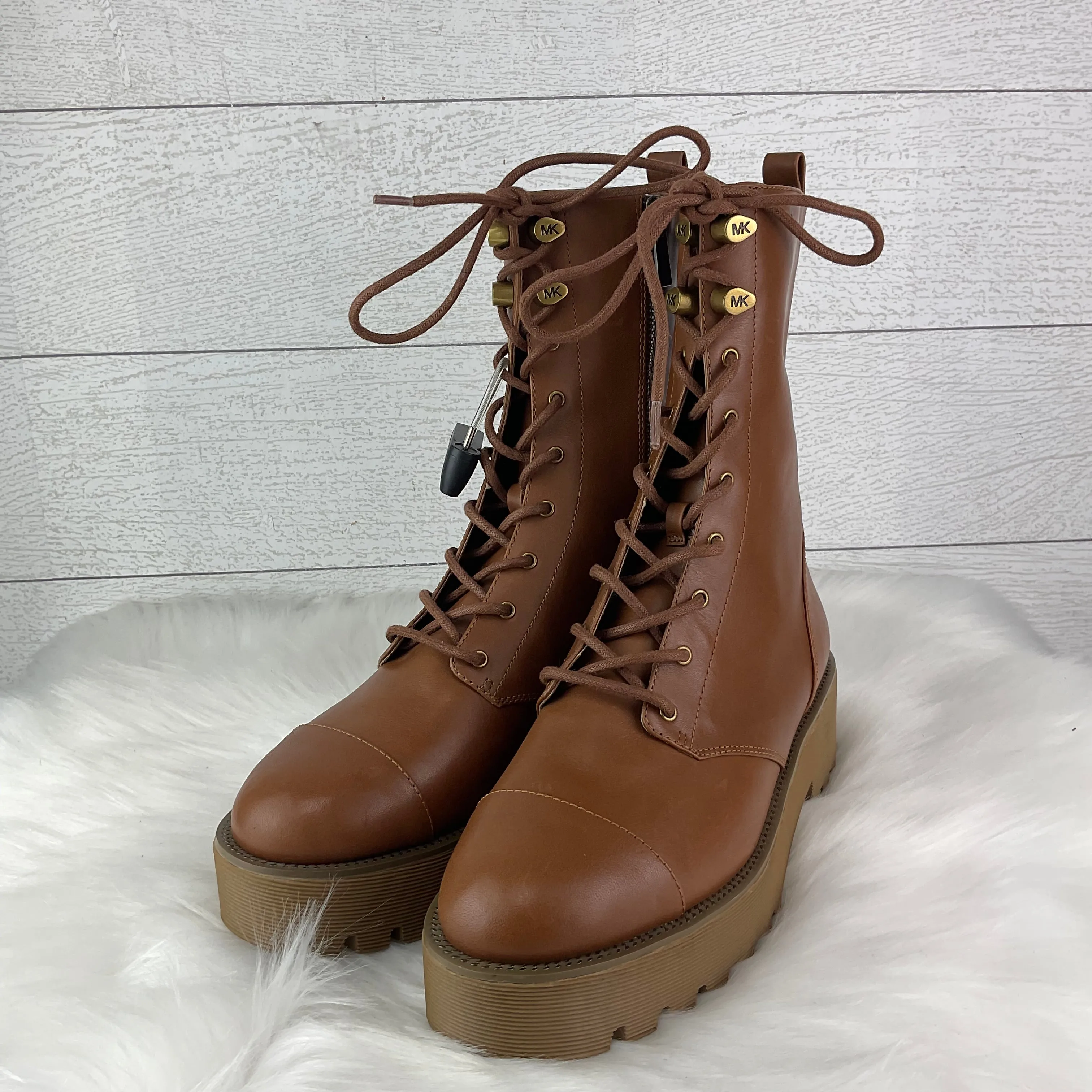 Boots Designer By Michael Kors In Brown, Size: 8