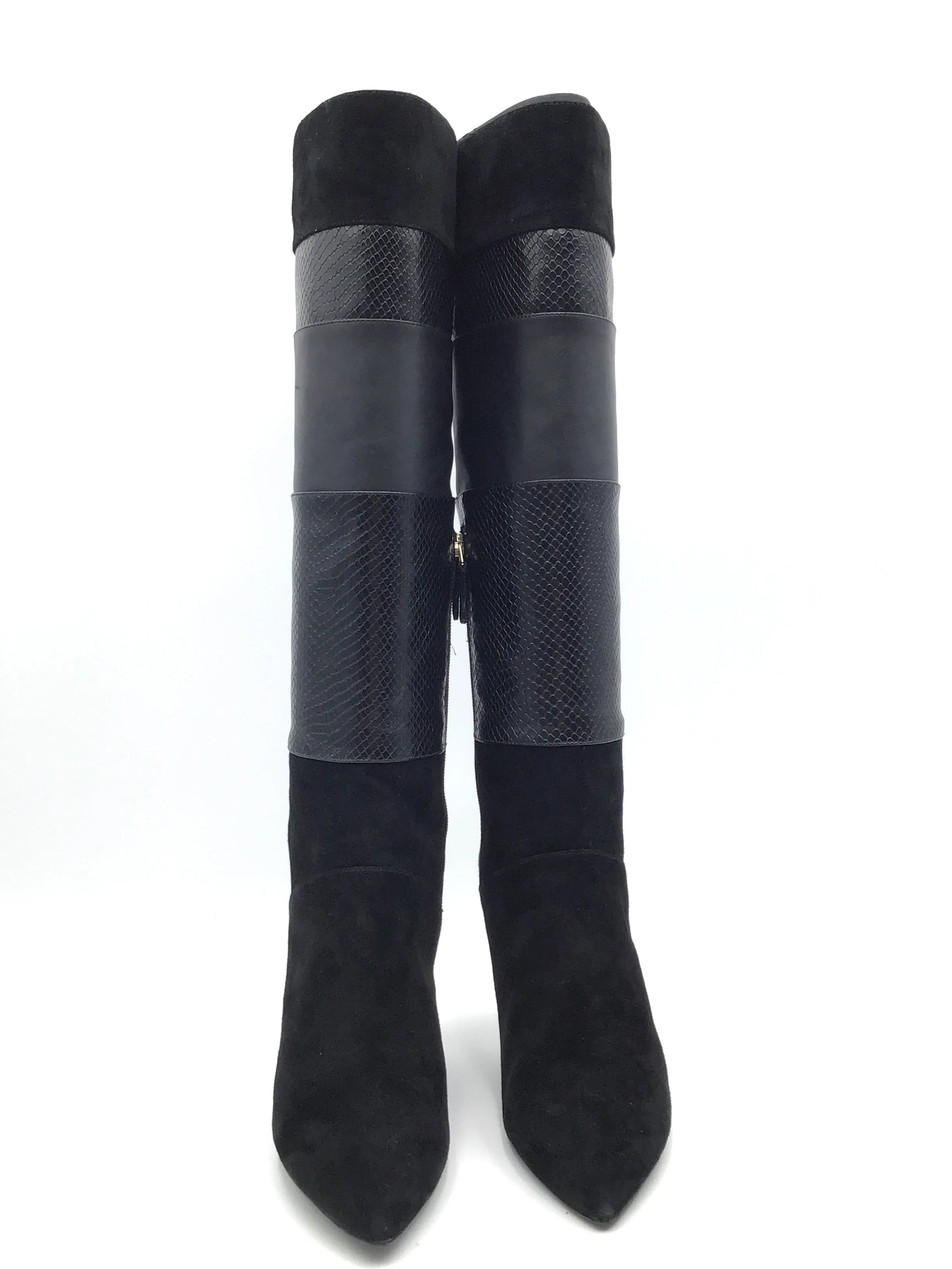 Boots Knee Heels By Nine West In Black, Size: 9.5
