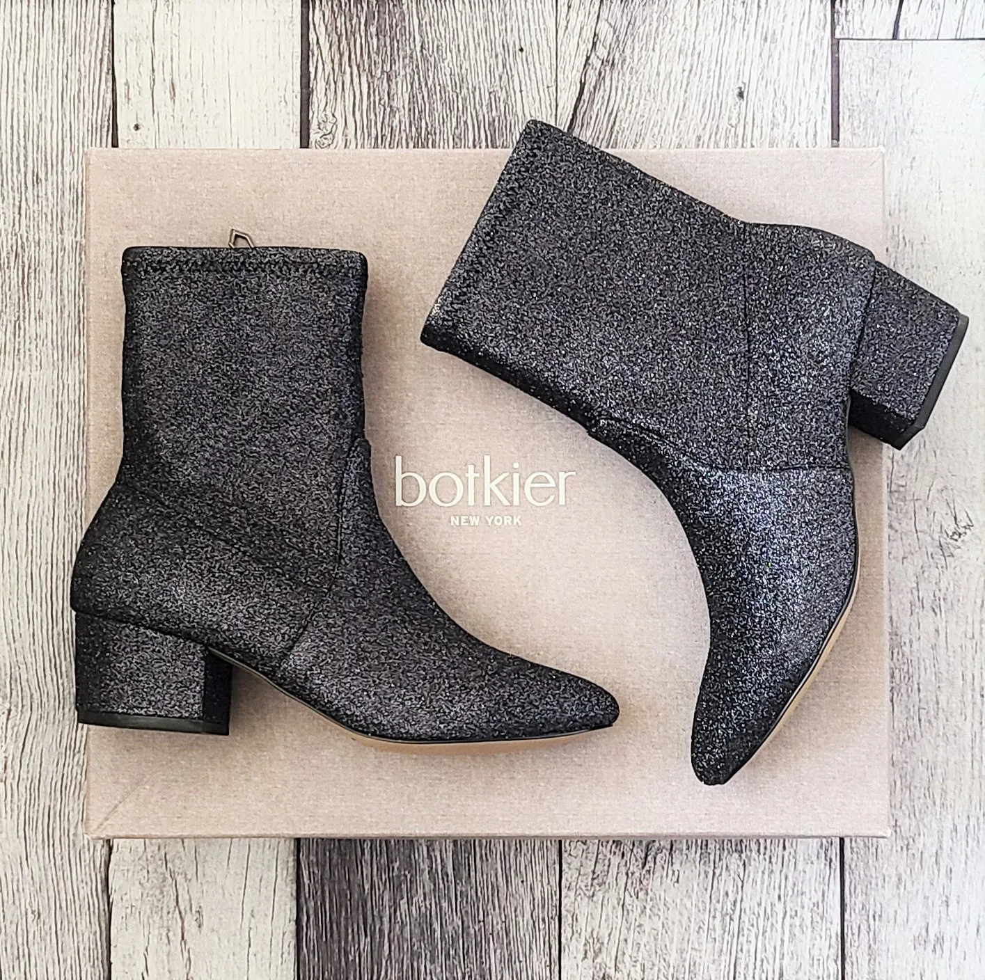 BOTKIER Gemma Gritter Block Heel Booties