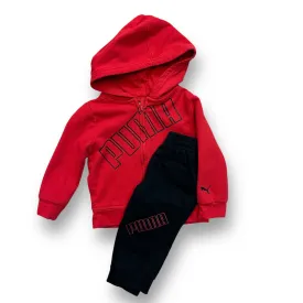Boys Puma Size 18 Months Black & Red Hooded Sweats 2-Pc Outfit