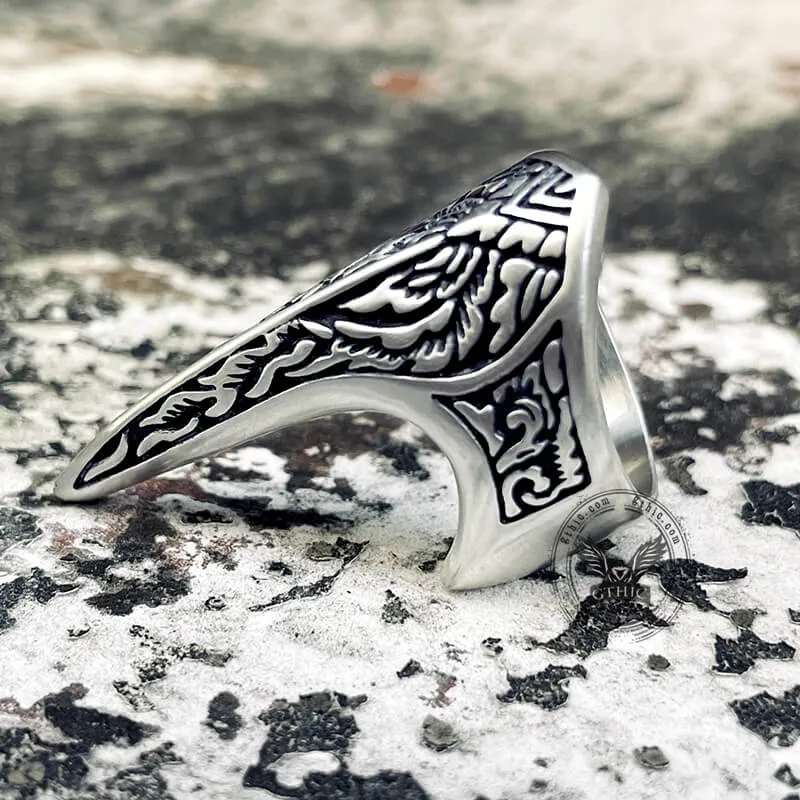 Carve Patterns Sterling Silver Archer Ring