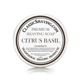 Citrus Basil Scent - Classic Shaving Mug Soap - 2.5" Regular Size