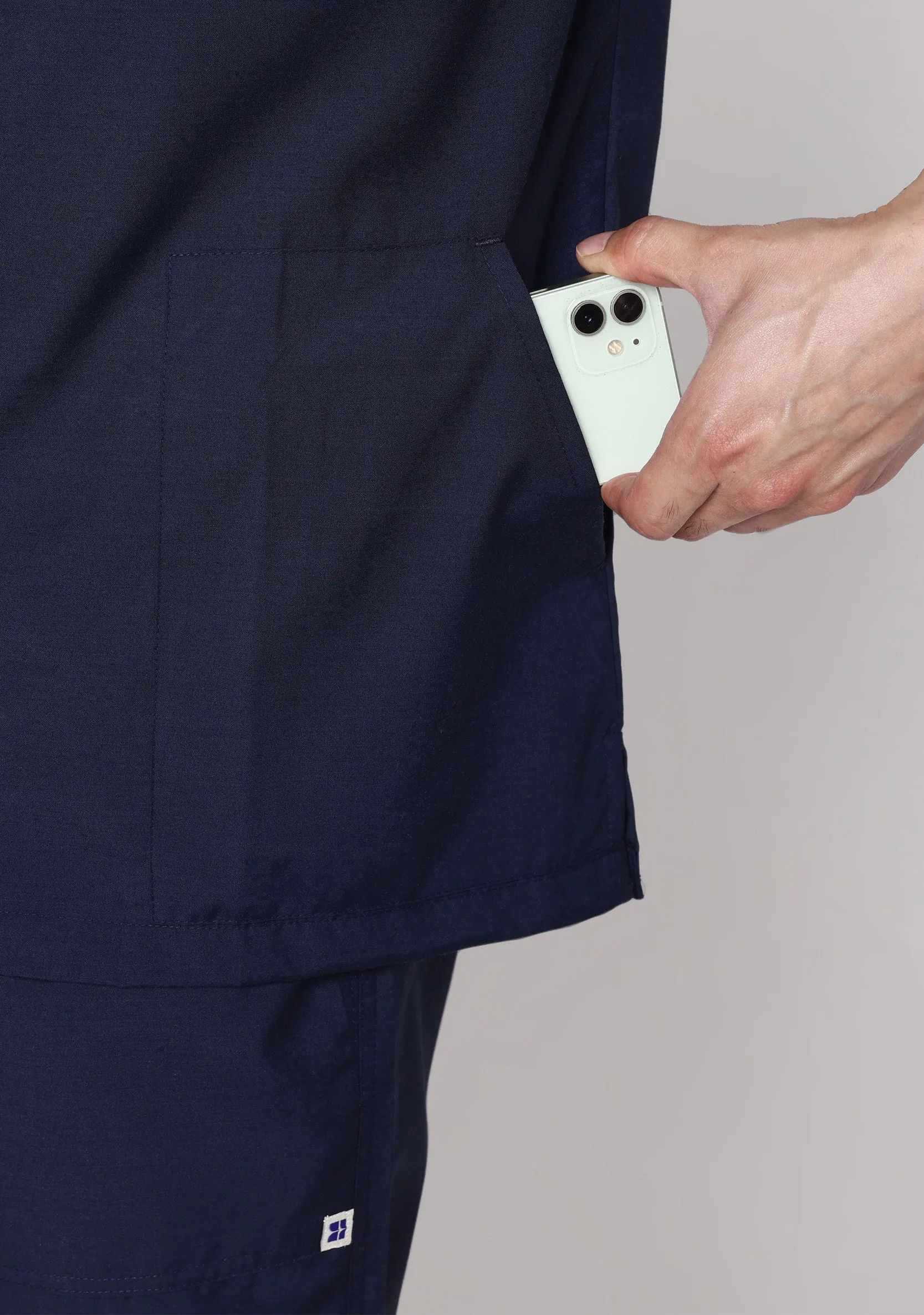 Classic Men's V-neck (Navy) Scrub - Bundle Set
