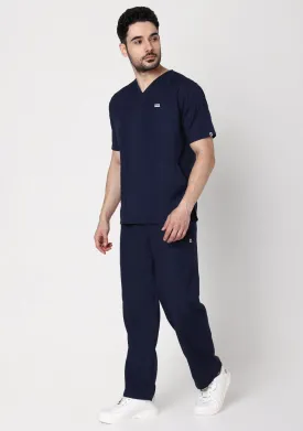 Classic Men's V-neck (Navy) Scrub - Bundle Set