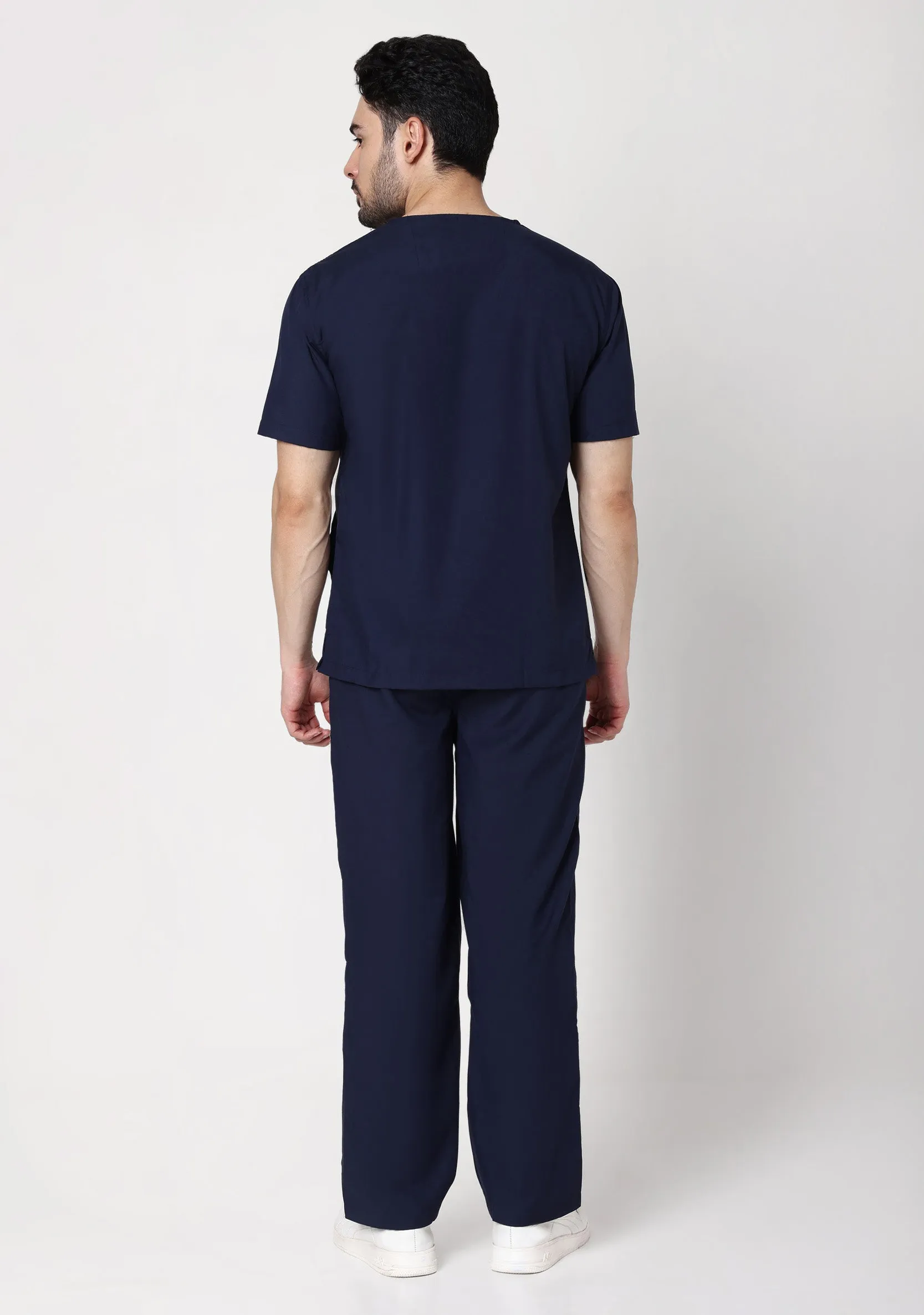 Classic Men's V-neck (Navy) Scrub - Bundle Set