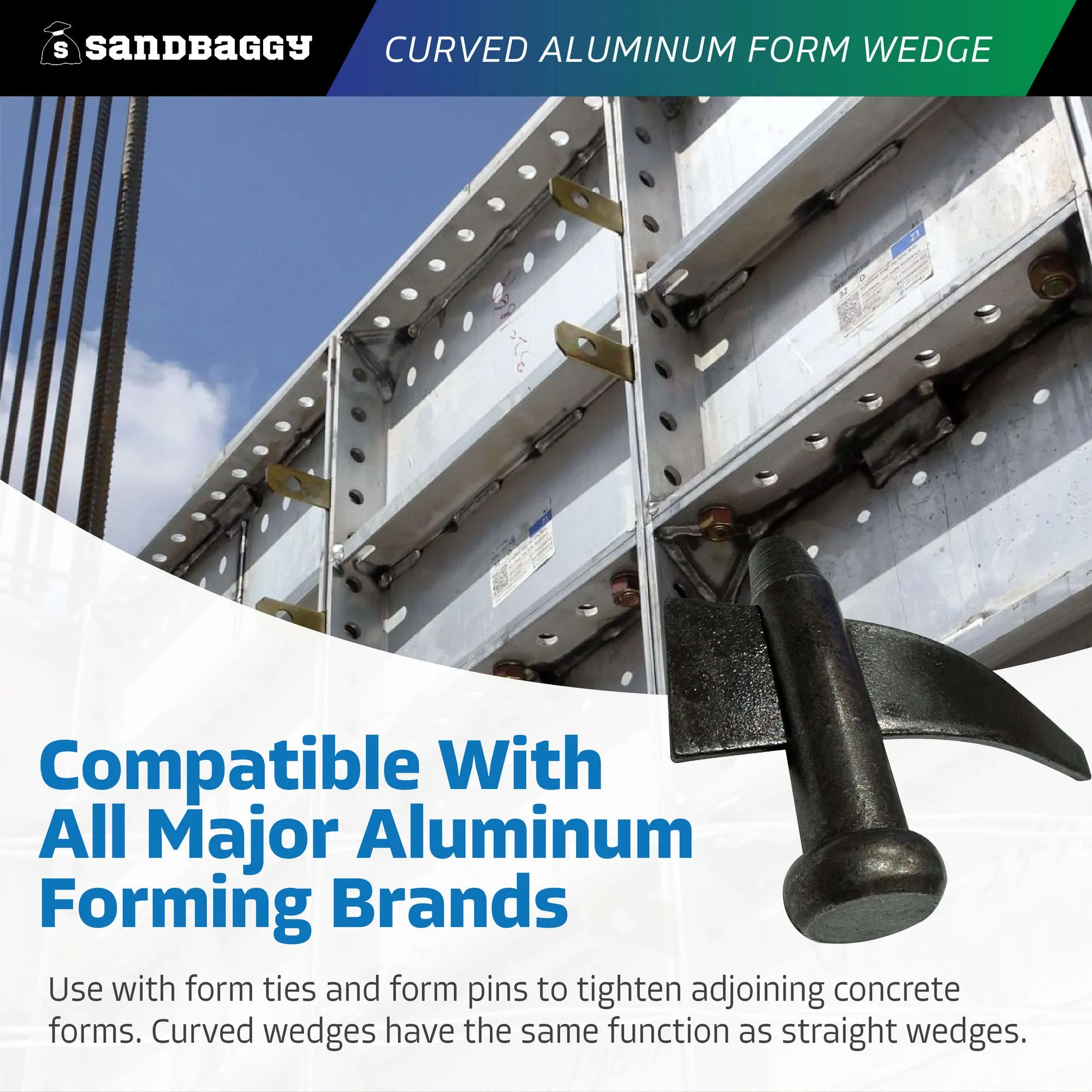 Curved Aluminum Form Wedge for Concrete Forms