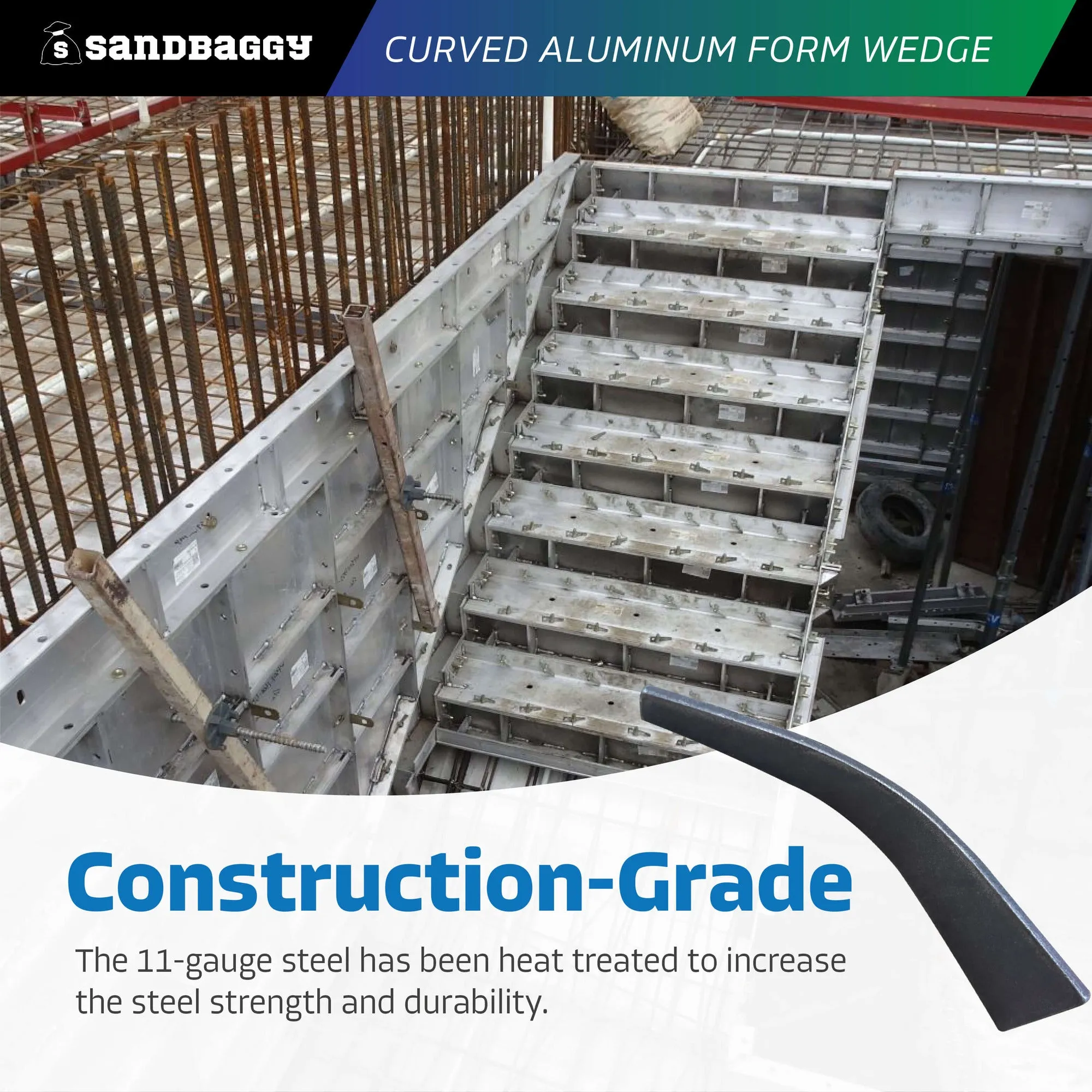 Curved Aluminum Form Wedge for Concrete Forms