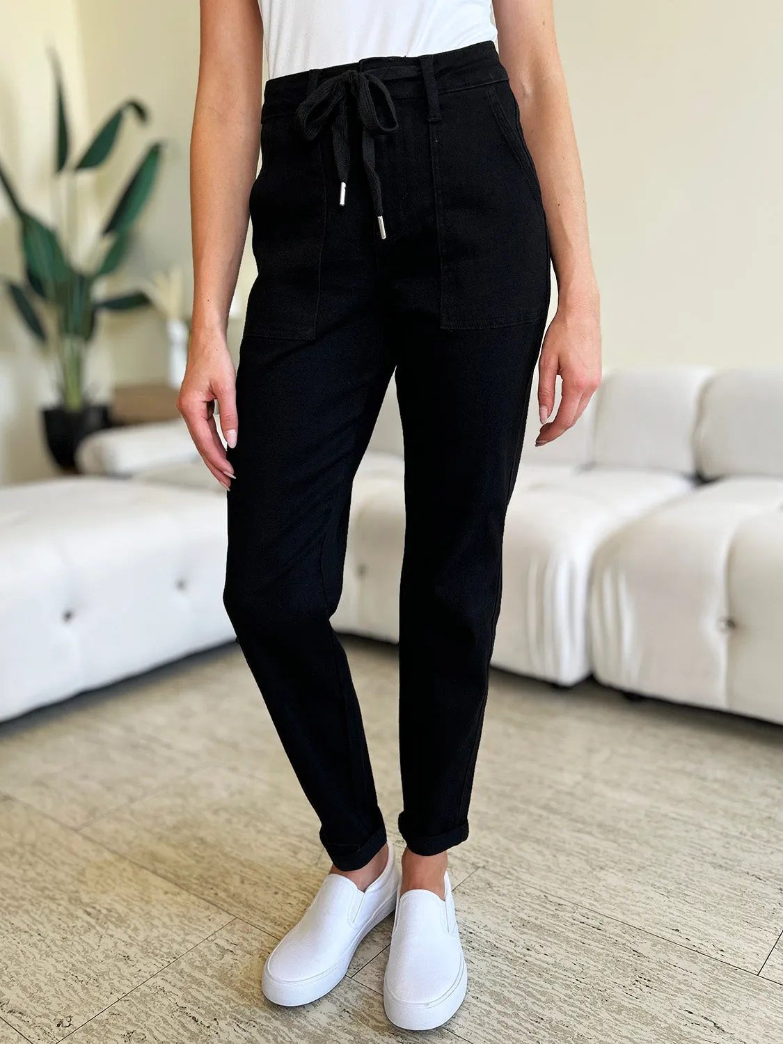 **DOORBUSTER** Judy Blue Jogger High Waist Double Roll Cuff Jeans