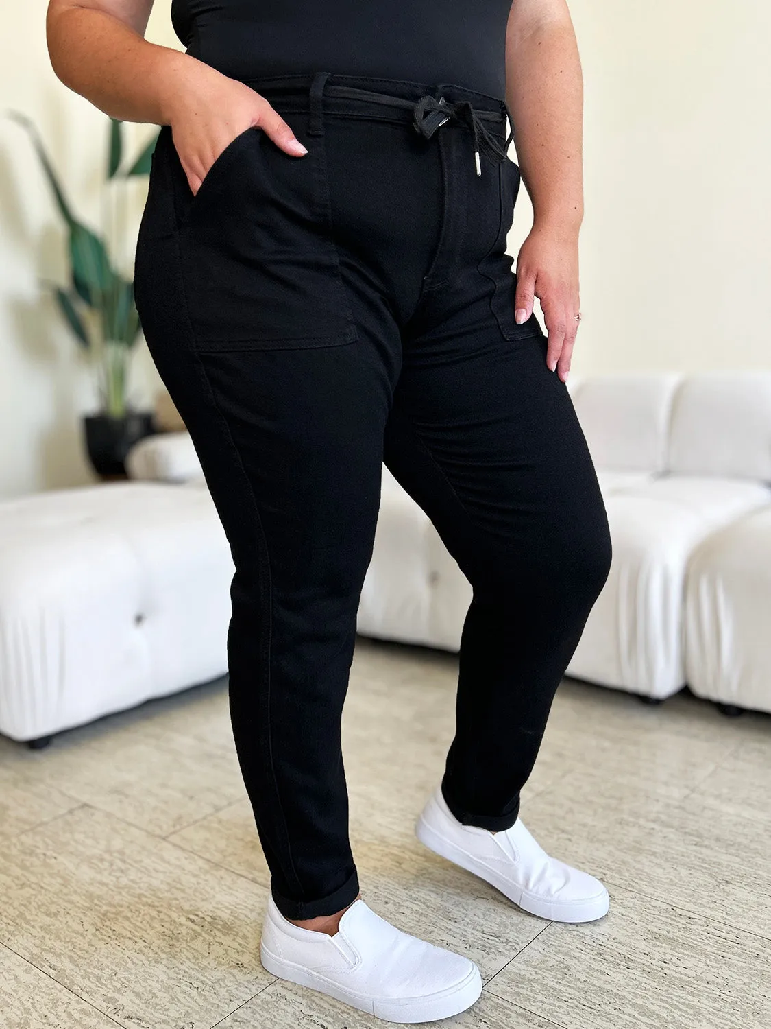 **DOORBUSTER** Judy Blue Jogger High Waist Double Roll Cuff Jeans