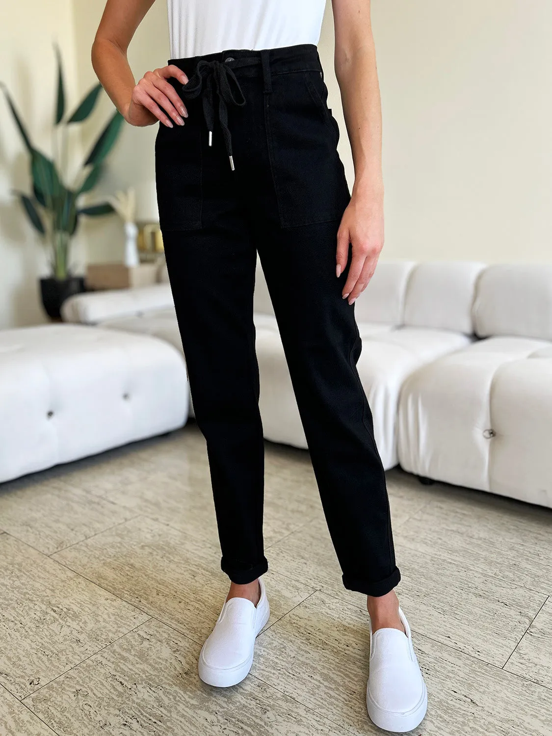 **DOORBUSTER** Judy Blue Jogger High Waist Double Roll Cuff Jeans