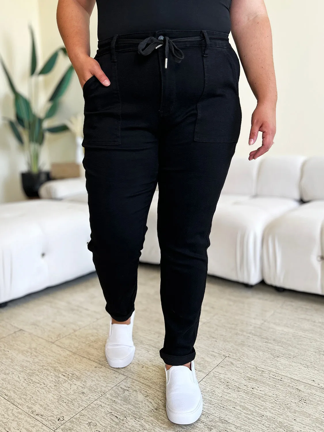 **DOORBUSTER** Judy Blue Jogger High Waist Double Roll Cuff Jeans
