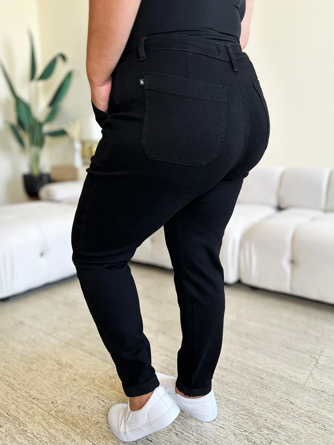 **DOORBUSTER** Judy Blue Jogger High Waist Double Roll Cuff Jeans
