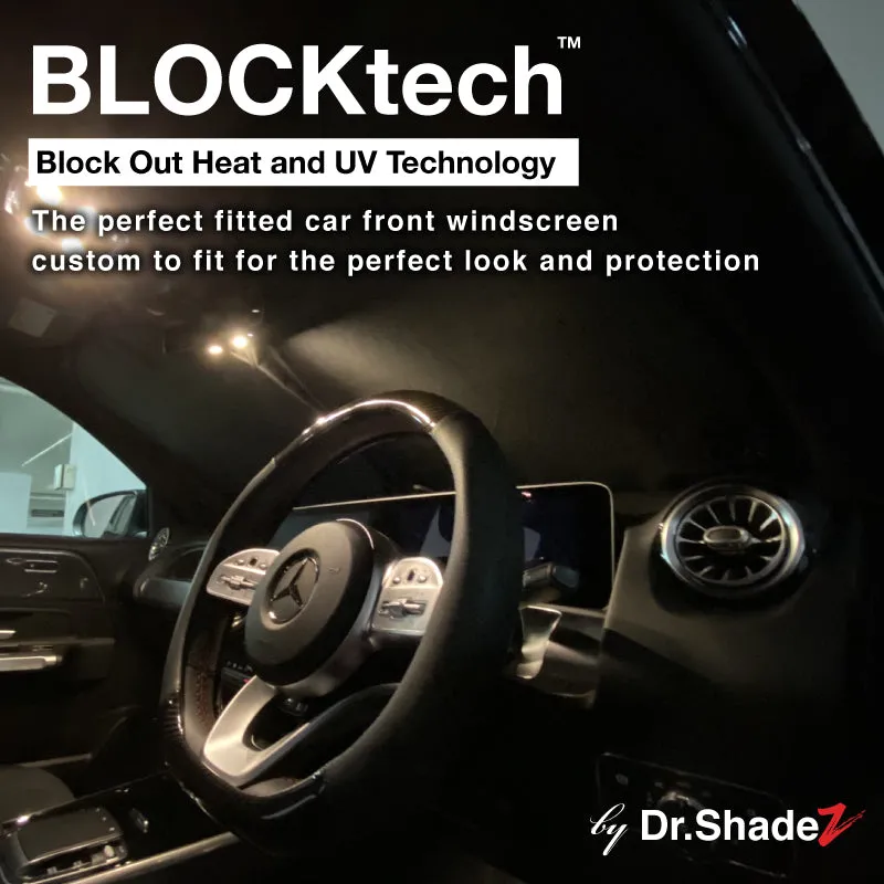 Dr Shadez BLOCKtech Premium Front Windscreen Foldable Sunshade for Audi A3 Sedan Hatchback 2013-2020 3rd Generation (8V)