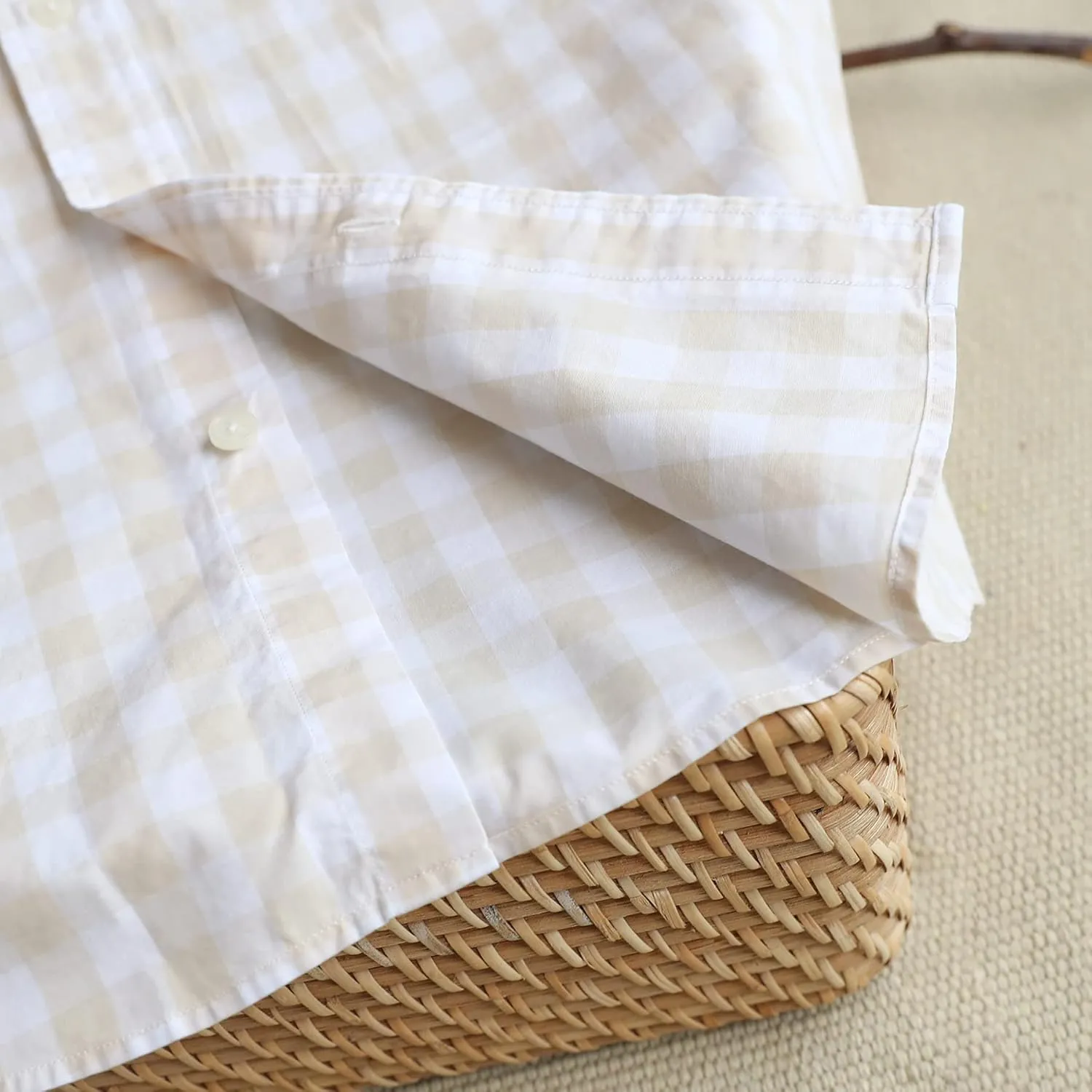 Dubinik? Mens Short Sleeve Button Down Shirts 100% Cotton Plaid Men's Casual Button-Down Shirts with Pocket