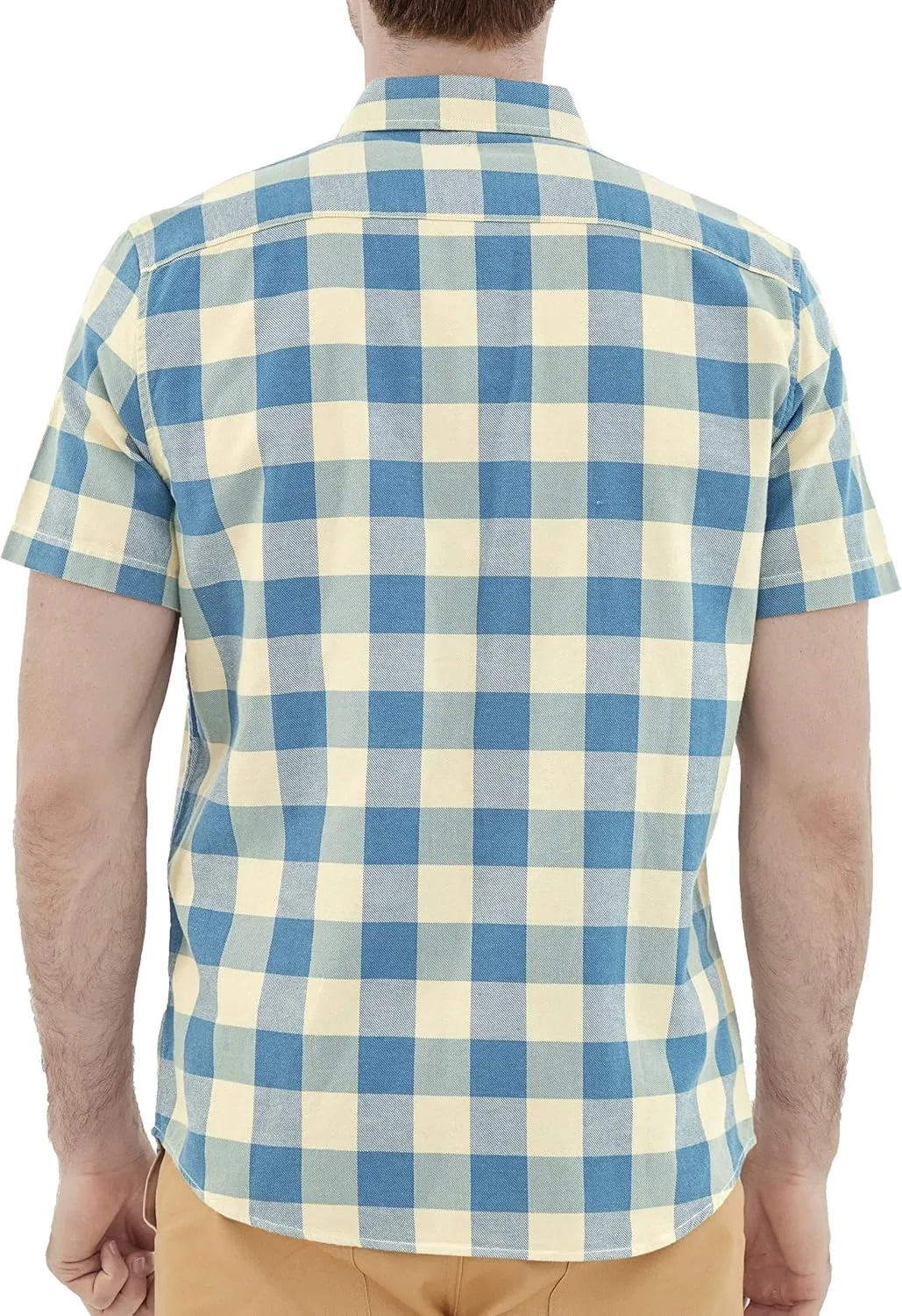 Dubinik? Mens Short Sleeve Button Down Shirts 100% Cotton Plaid Men's Casual Button-Down Shirts with Pocket