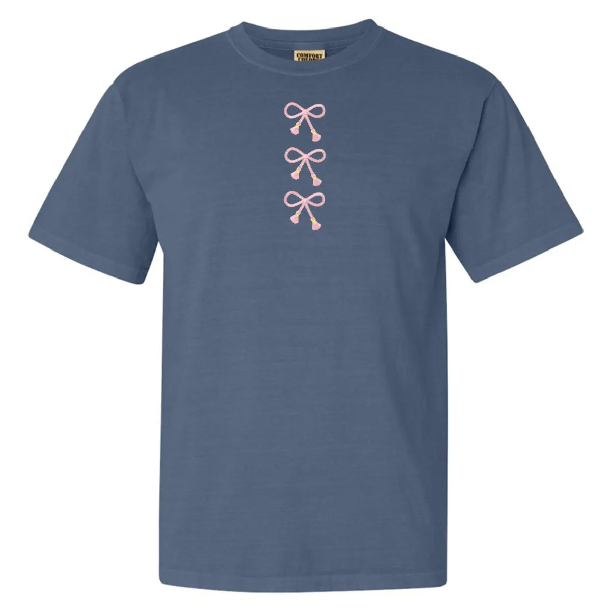 Embroidered Tasseled 'Bows' T-Shirt