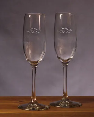 Etched Champagne Flutes