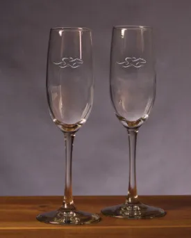 Etched Champagne Flutes