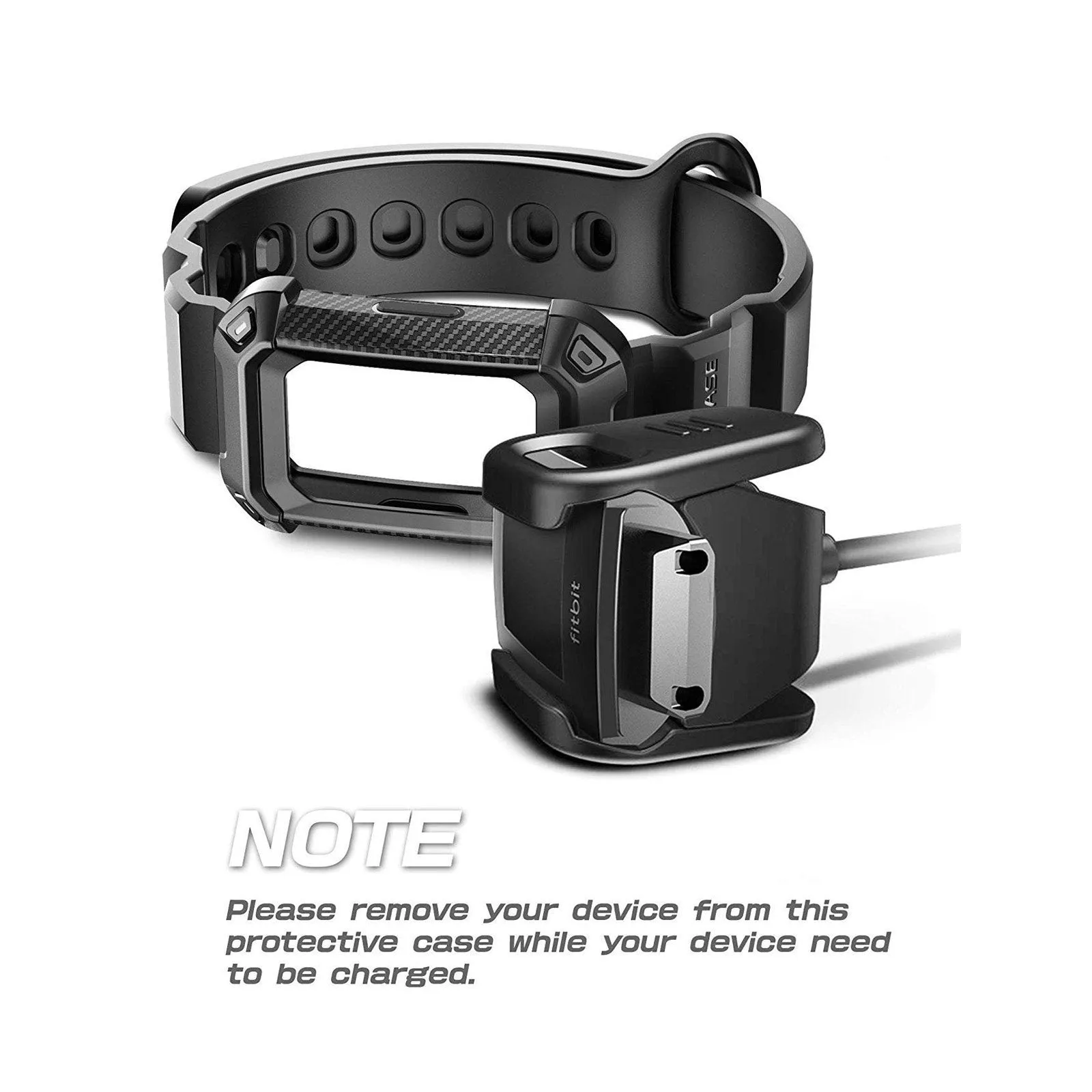 Fitbit Charge 3 / Charge 4 Unicorn Beetle Pro Rugged Shockproof Wristband Case-Black