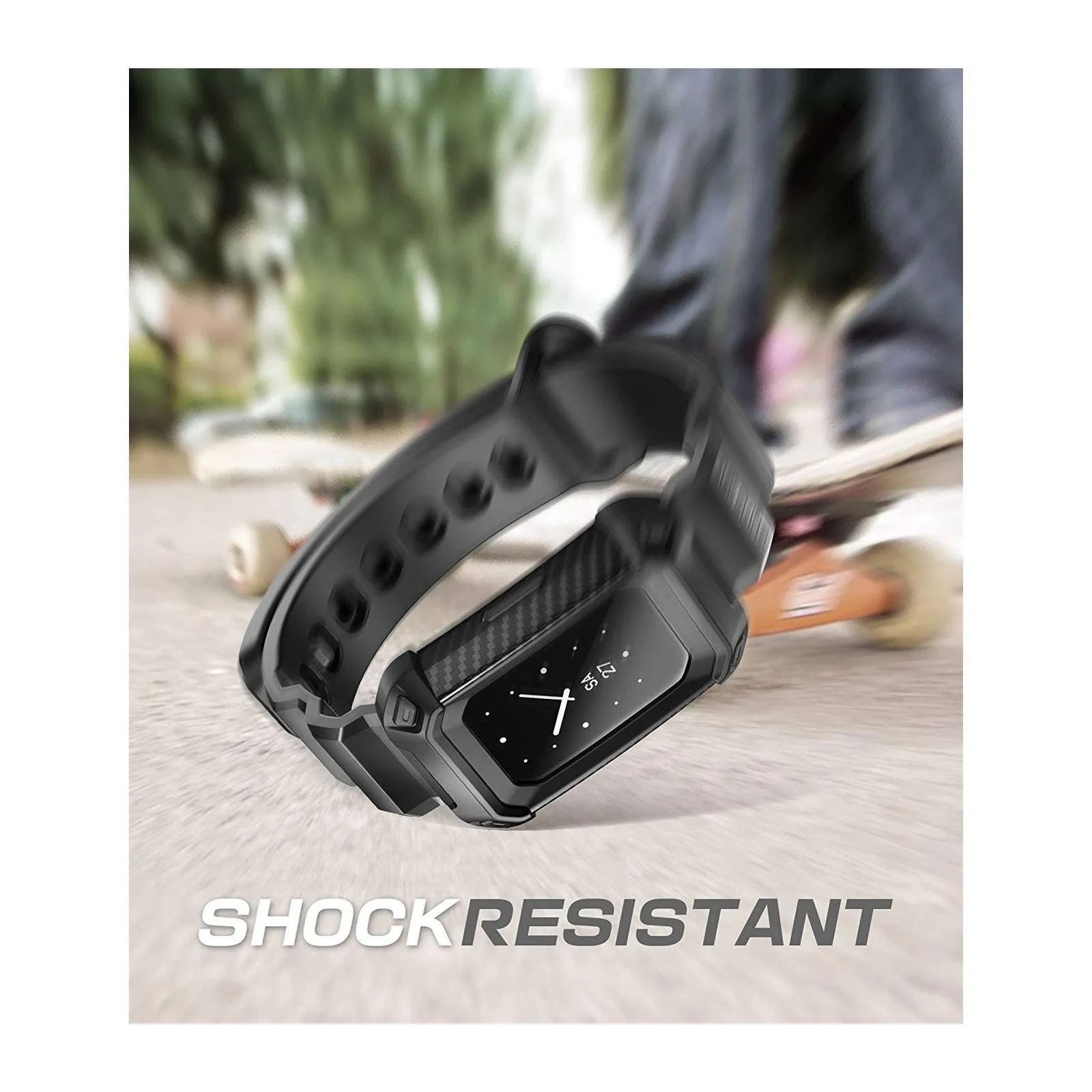 Fitbit Charge 3 / Charge 4 Unicorn Beetle Pro Rugged Shockproof Wristband Case-Black