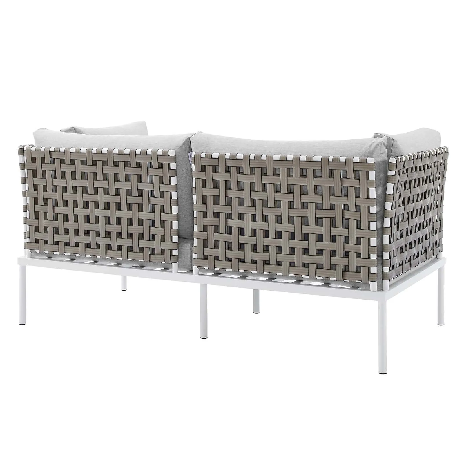 Harmony 4-Piece  Sunbrella® Basket Weave Outdoor Patio Aluminum Seating Set